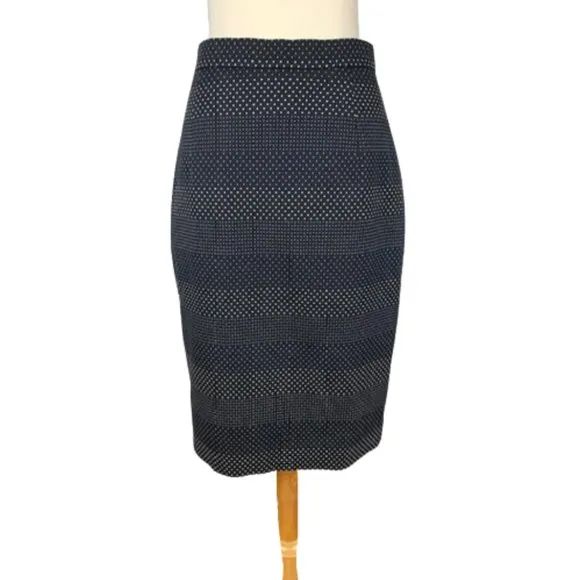 LK Bennett Carlotta Pencil Skirt Micro Dot Dark Navy New 4