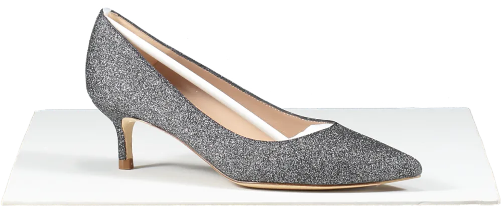 LK Bennett Grey Glitter Kitten Heel Court Shoes BNIB UK 5 EU 38 👠