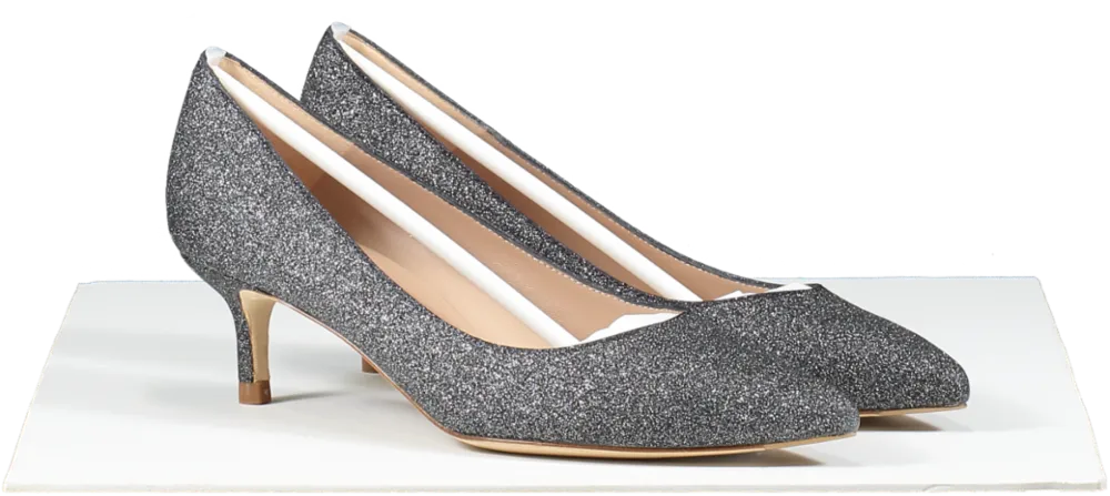 LK Bennett Grey Glitter Kitten Heel Court Shoes BNIB UK 5 EU 38 👠