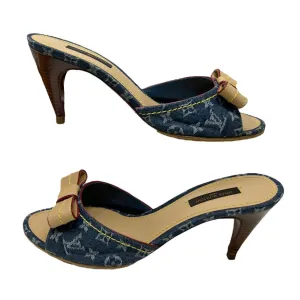 Louis Vuitton Denim Kitten Heels