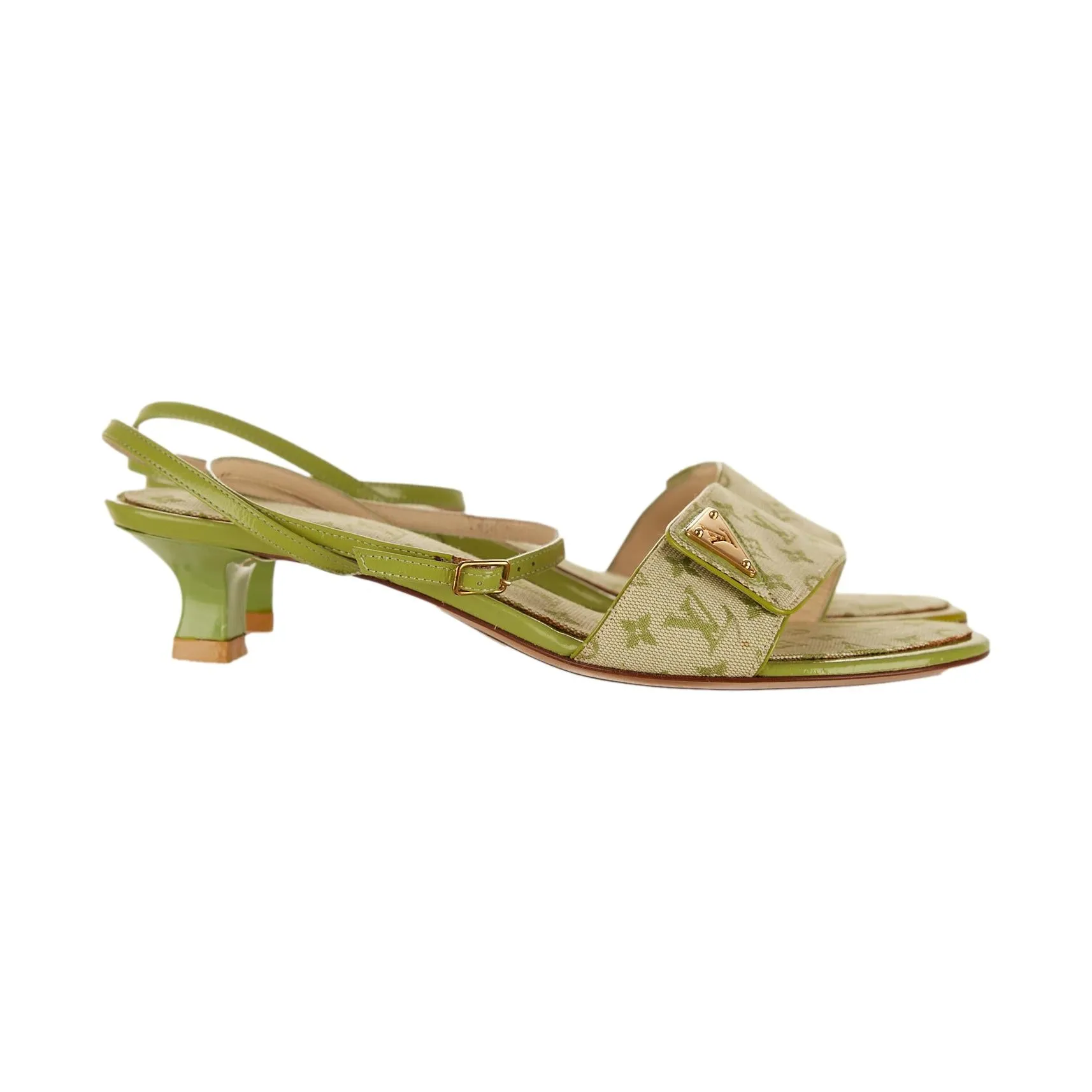 Louis Vuitton Lime Green Tie Up Heels