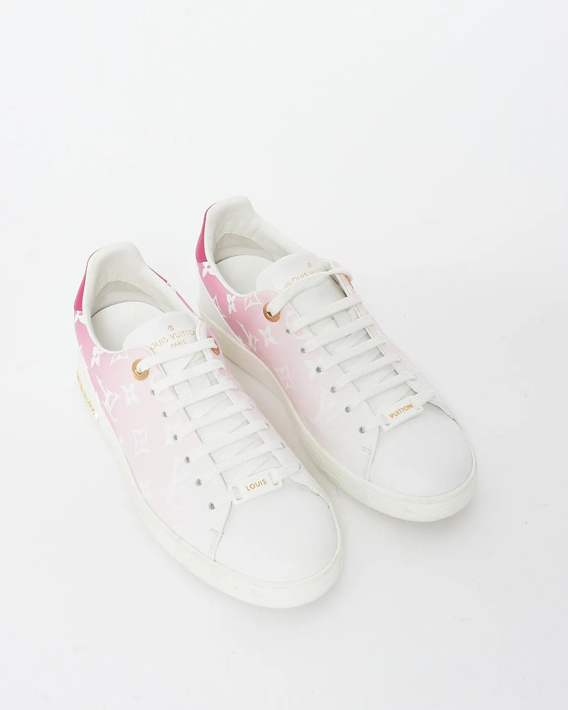 Louis Vuitton Pink Ombré Monogram Logo Sneakers - 37