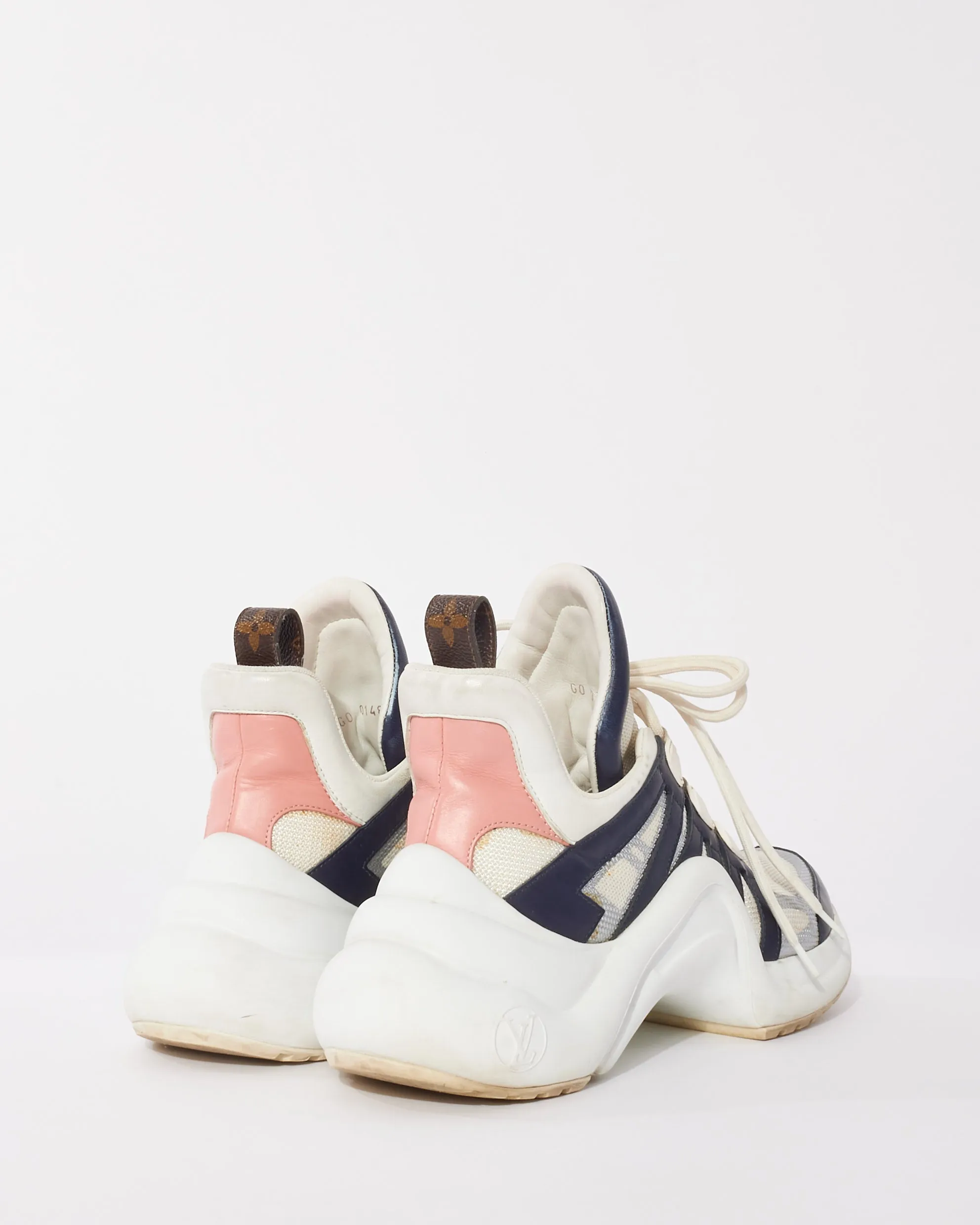 Louis Vuitton White Navy & Pink Archlight Sneakers - 39