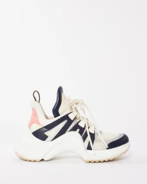 Louis Vuitton White Navy & Pink Archlight Sneakers - 39