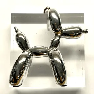 Lucite Acrylic Frame with Balloon Dog / Slight Imperfections | 3 3/4 x 1"