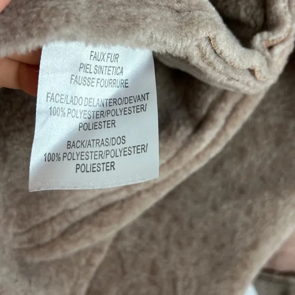 Lucky Brand women size M faux suede fur jacket mauve pink full zip mid length