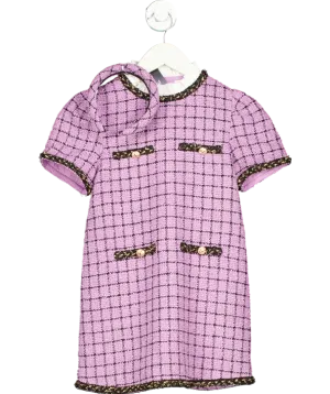 Luxelim Purple Ashley Tweed Dress with Matching Headband 7 Years