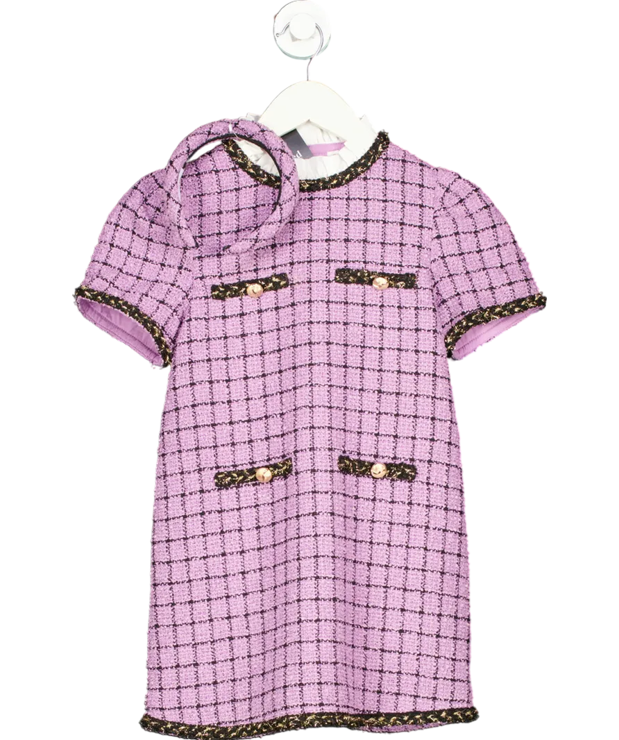 Luxelim Purple Ashley Tweed Dress with Matching Headband 7 Years