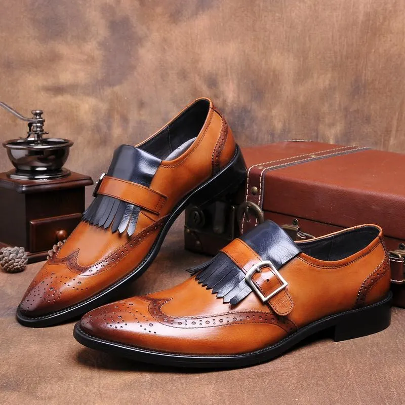 Luxury Genuine Leather Business Dress Shoes In 2 Colors