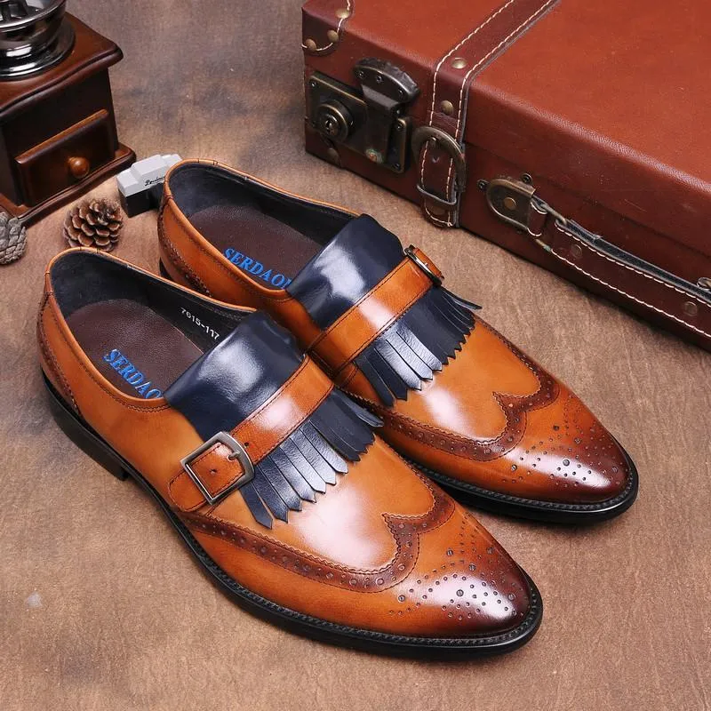 Luxury Genuine Leather Business Dress Shoes In 2 Colors