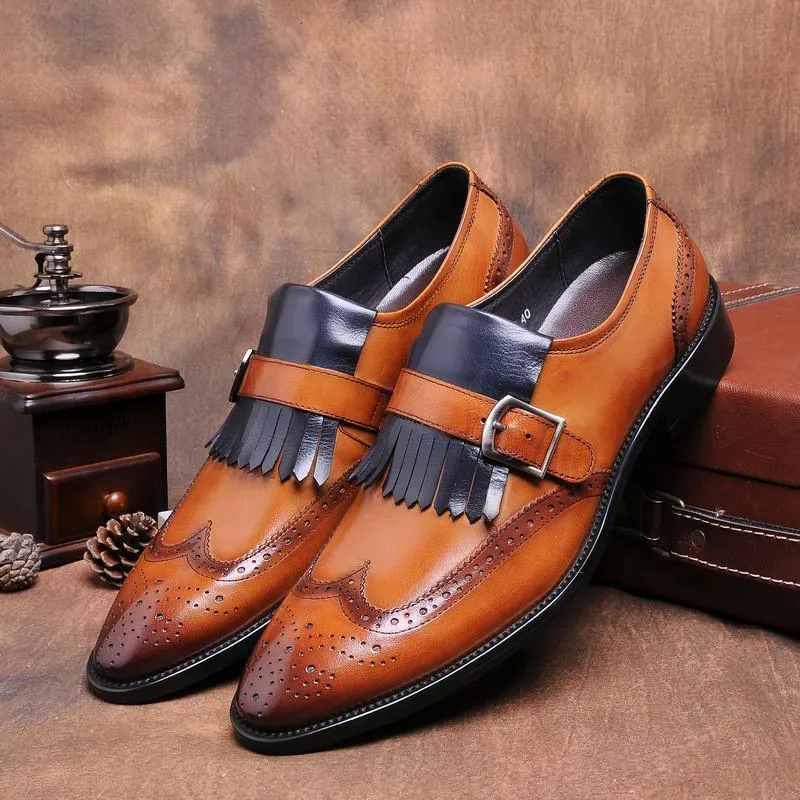 Luxury Genuine Leather Business Dress Shoes In 2 Colors