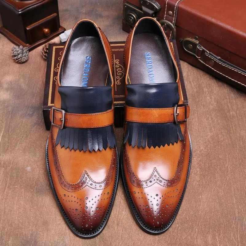 Luxury Genuine Leather Business Dress Shoes In 2 Colors