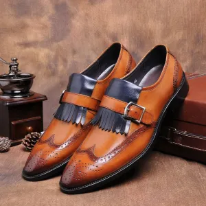 Luxury Genuine Leather Business Dress Shoes In 2 Colors