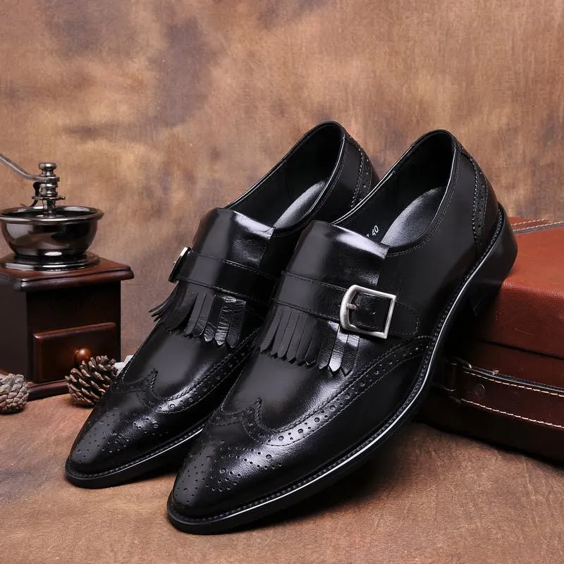 Luxury Genuine Leather Business Dress Shoes In 2 Colors