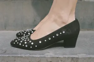 LUZ PUMP, BLACK SUEDE