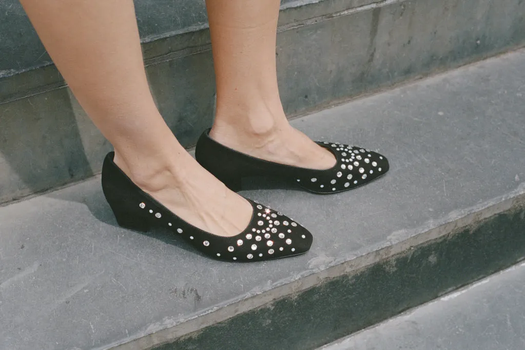 LUZ PUMP, BLACK SUEDE