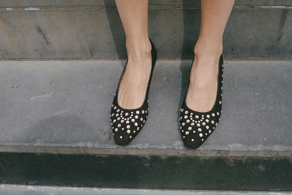 LUZ PUMP, BLACK SUEDE
