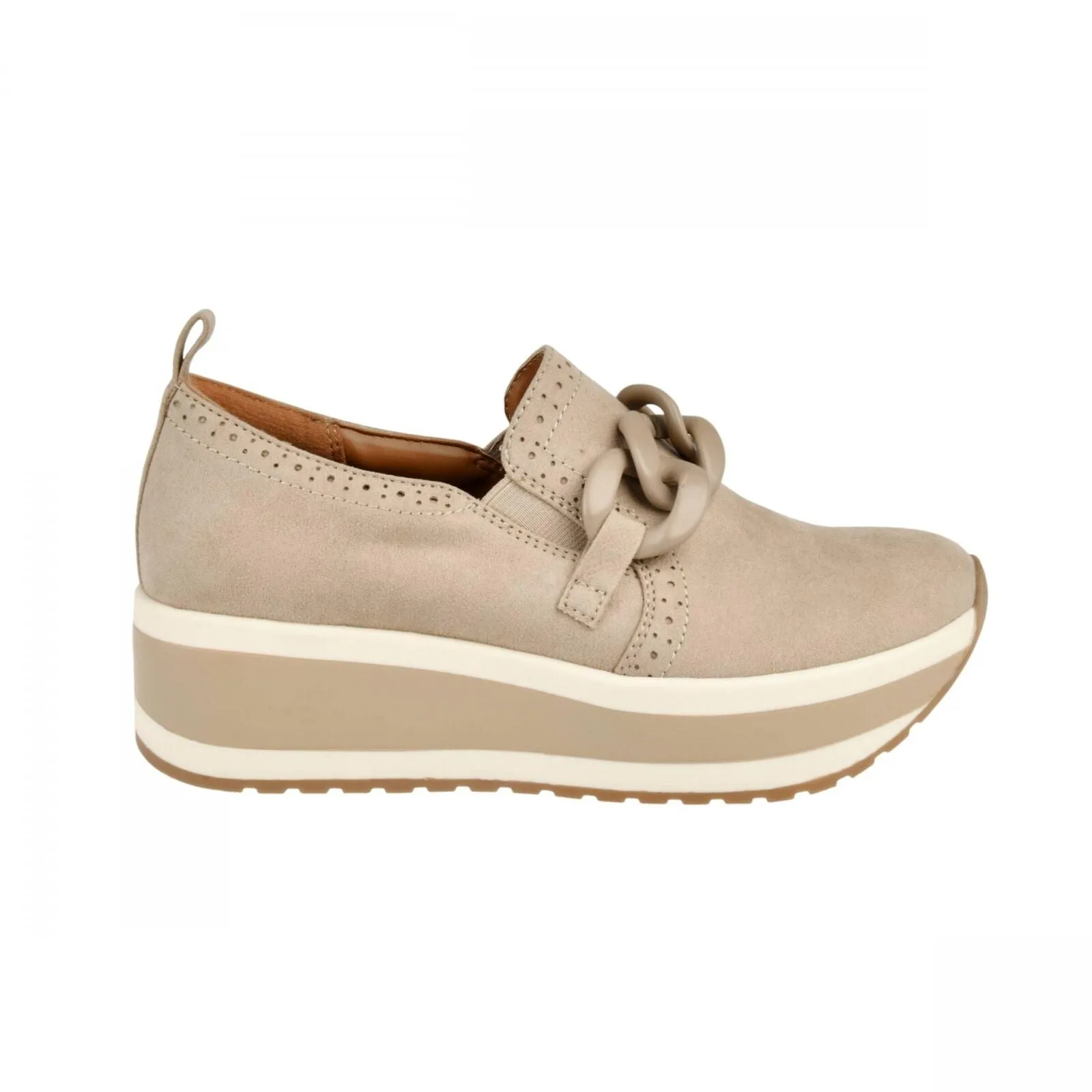 Mad Love Maryanne Platform Loafers with Memory Foam Insole Taupe Brown 9.5M