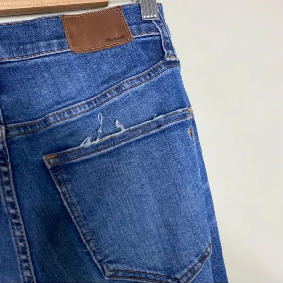 Madewell 10&quot; High Rise Button Fly Distressed Drop Hem Skinny Jeans Size 25