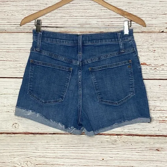 Madewell High-Rise Denim Shorts in Derby Wash: Button-Front Edition Sz 26