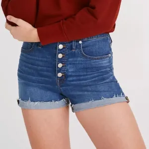 Madewell High-Rise Denim Shorts in Derby Wash: Button-Front Edition Sz 26