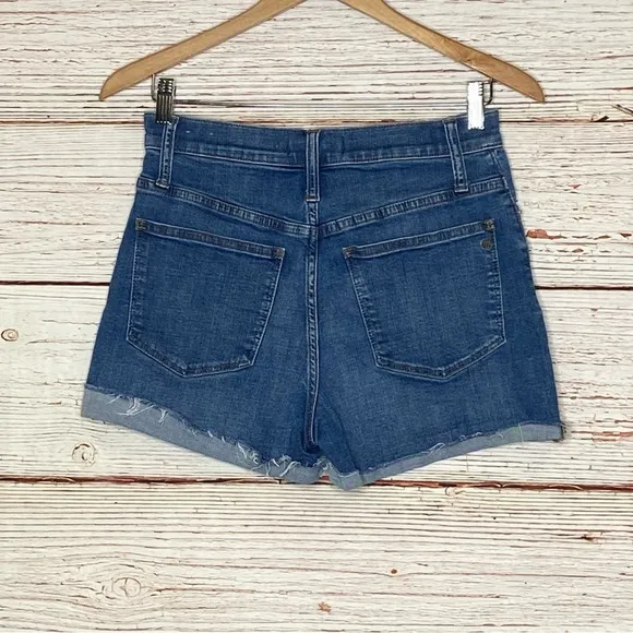 Madewell High-Rise Denim Shorts in Derby Wash: Button-Front Edition Sz 26