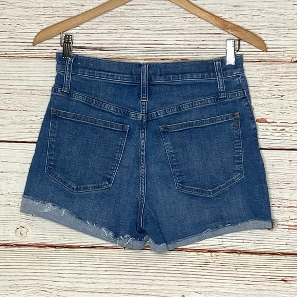 Madewell High-Rise Denim Shorts in Derby Wash: Button-Front Edition Sz 26