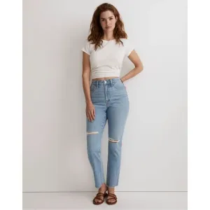 Madewell The Curvy Perfect Vintage Jean Size 33 Bradwell Wash Blue Distressed