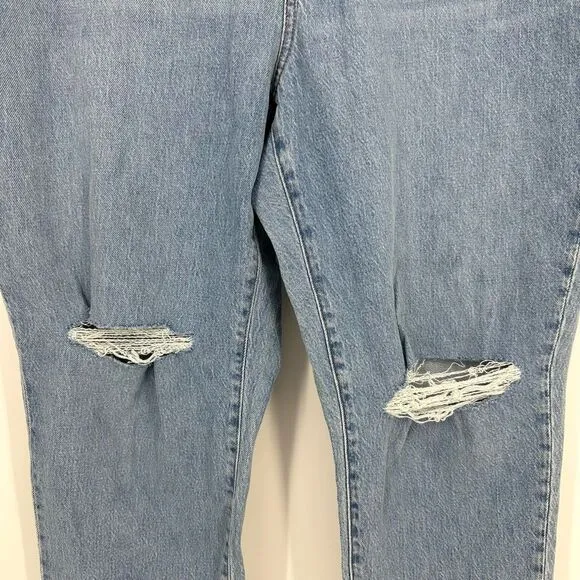 Madewell The Curvy Perfect Vintage Jean Size 33 Bradwell Wash Blue Distressed