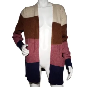 Madewell Womens Size Large Kent Striped Cardigan Sweater Heather Quinoa