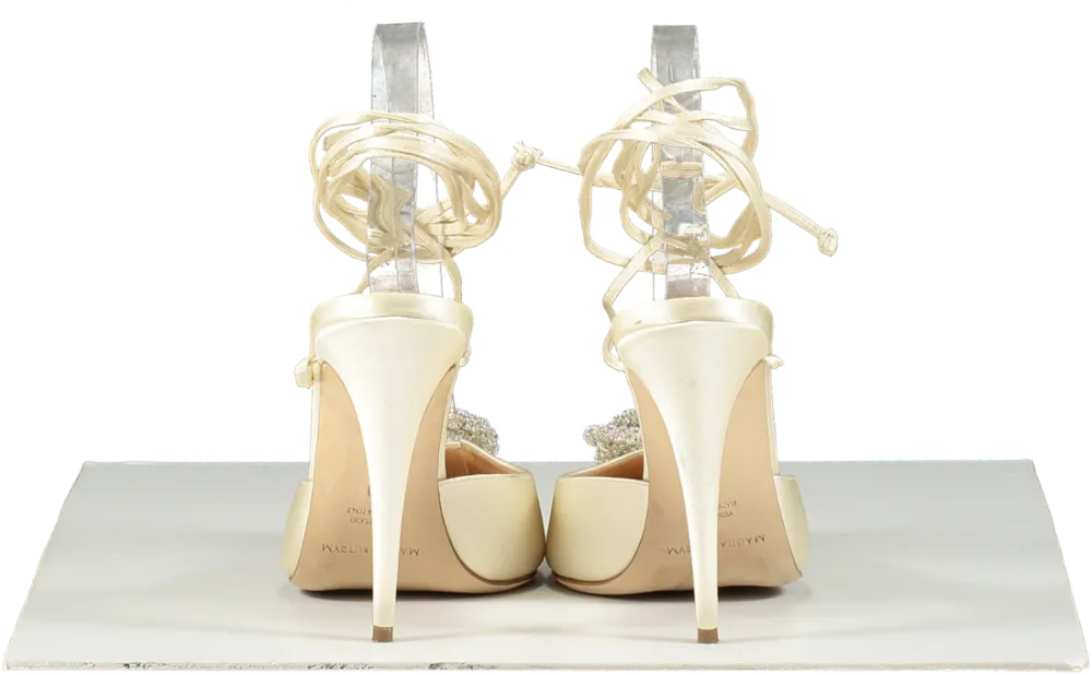 Magda Butrym Cream Embellished Satin Pumps UK 6 EU 39 👠
