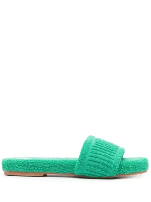 Manebi terrycloth flat slides