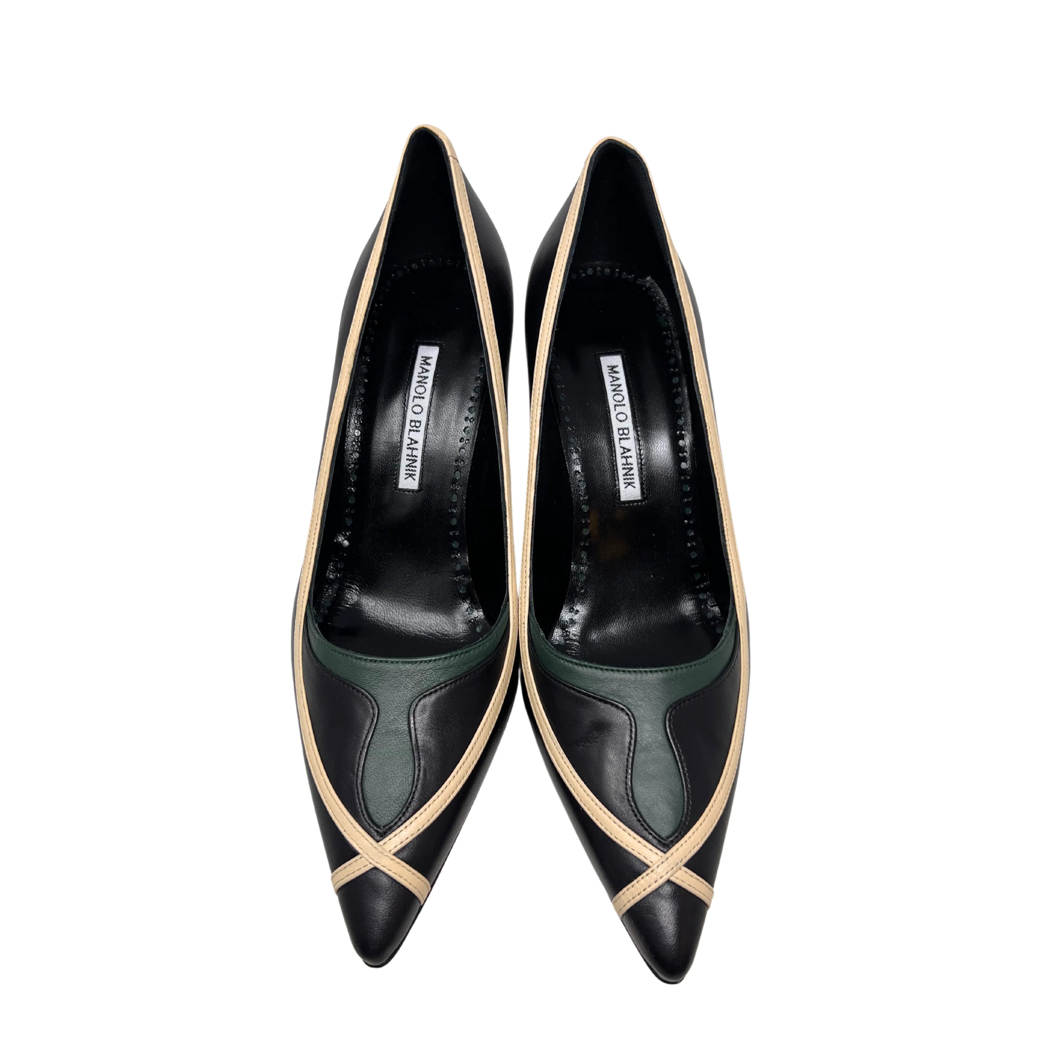 Manolo Blahnik Rinam Tricolor Pumps - Size 40