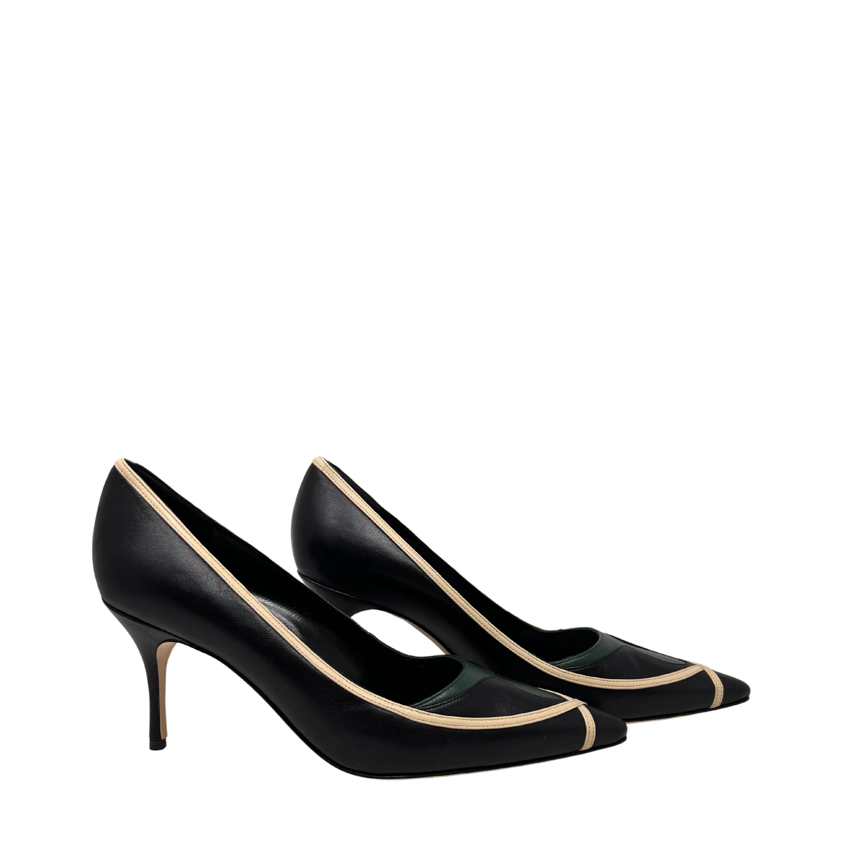 Manolo Blahnik Rinam Tricolor Pumps - Size 40