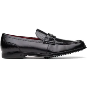 Marco Di Milano Black Hugo Lizard & Calfskin Bit Loafers