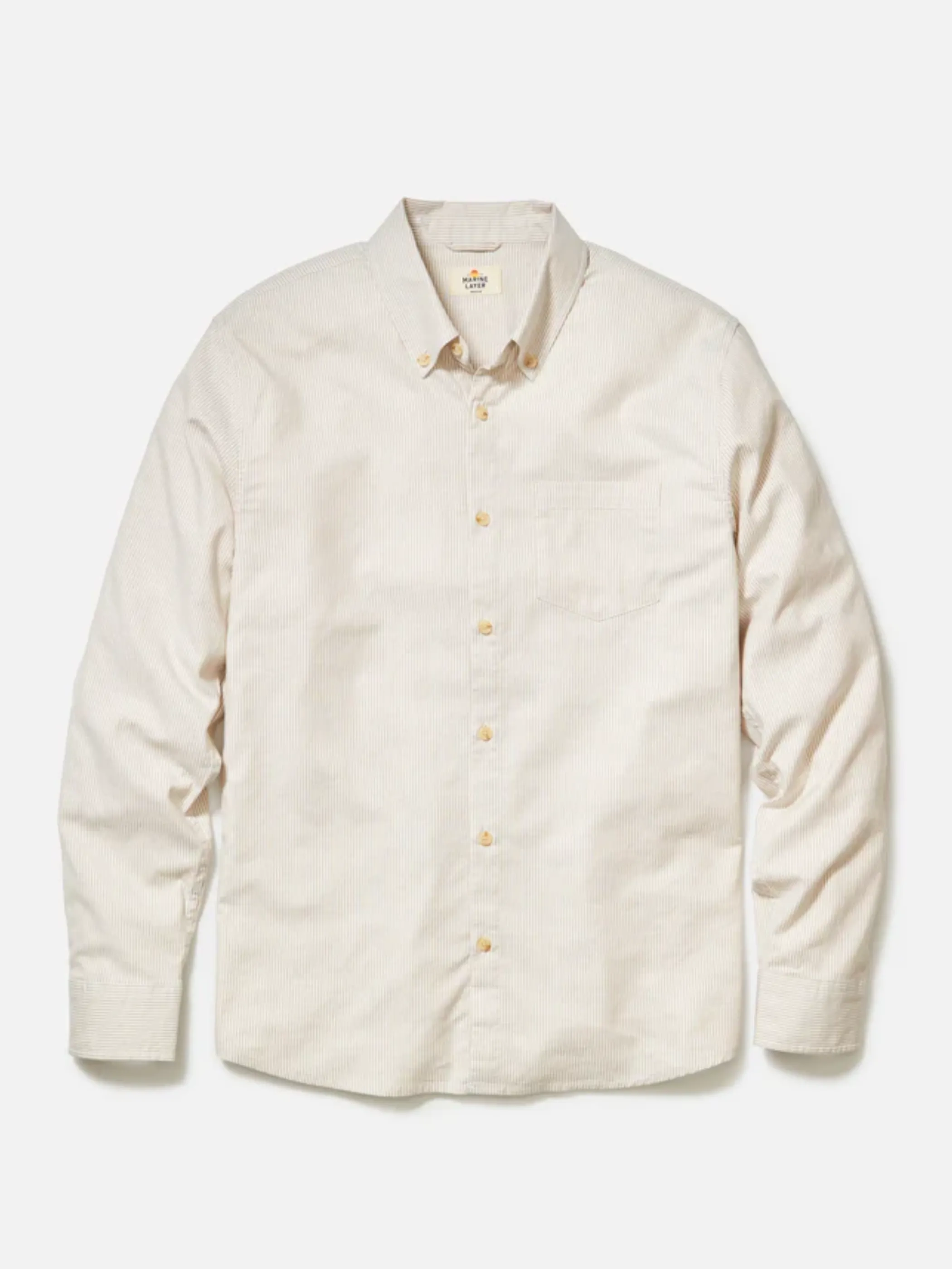 Marine Layer California Oxford - Warm Cream Stripe