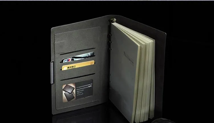 Medium Loose Leaf Business Notebook With Metal Buckle