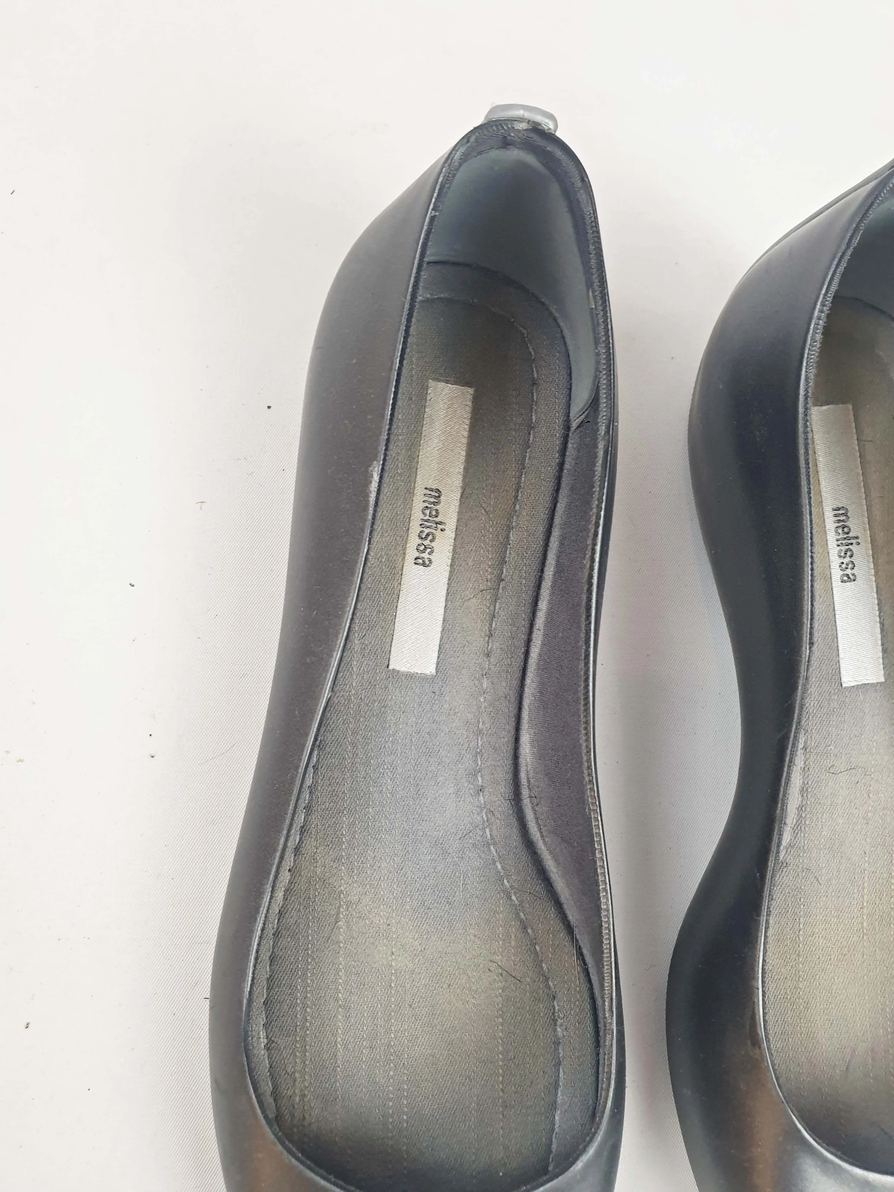 Melissa metallic silver flat shoes size 38