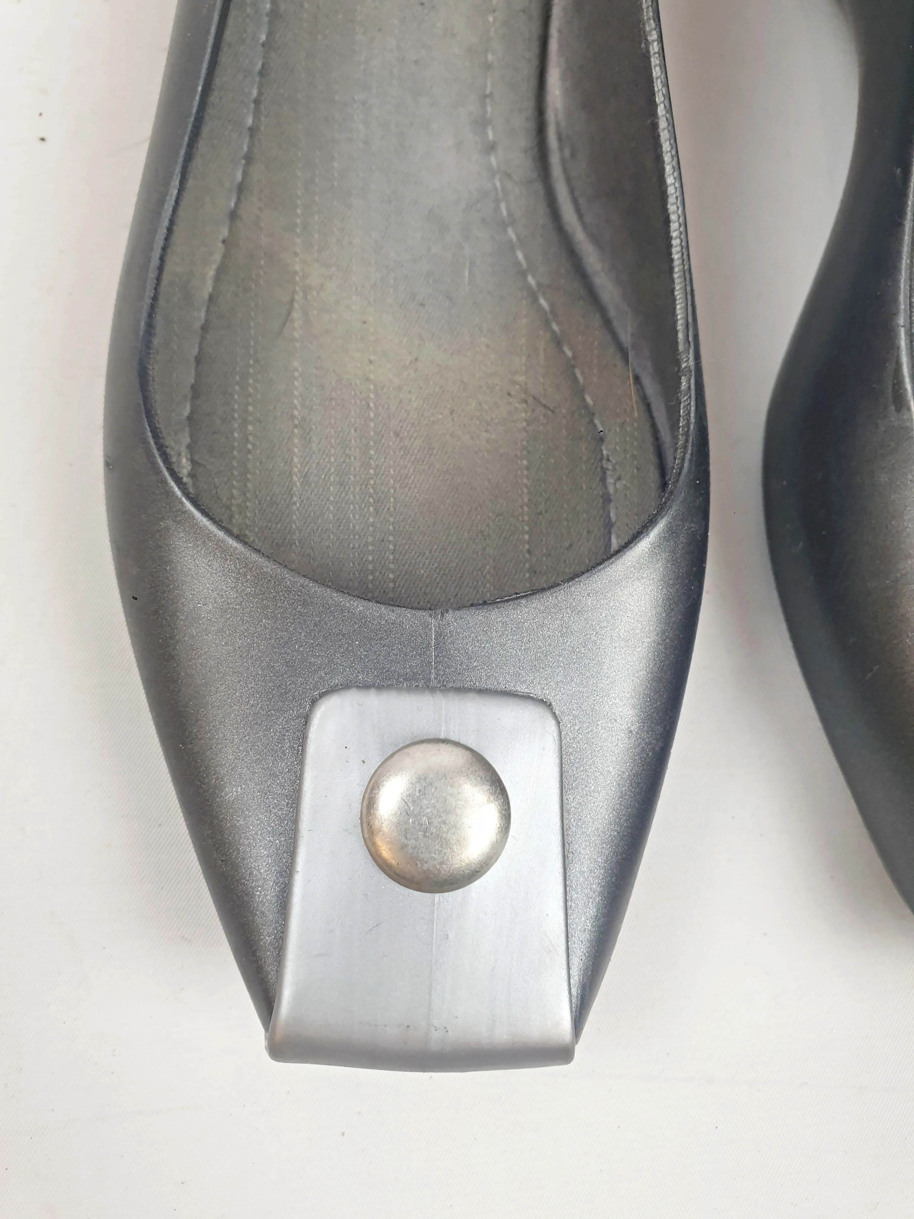 Melissa metallic silver flat shoes size 38