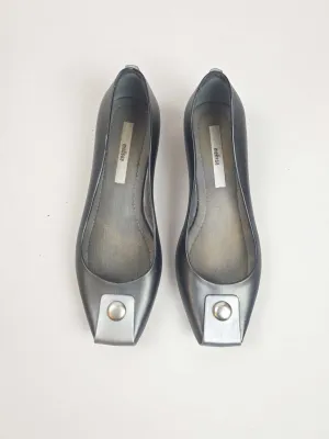 Melissa metallic silver flat shoes size 38