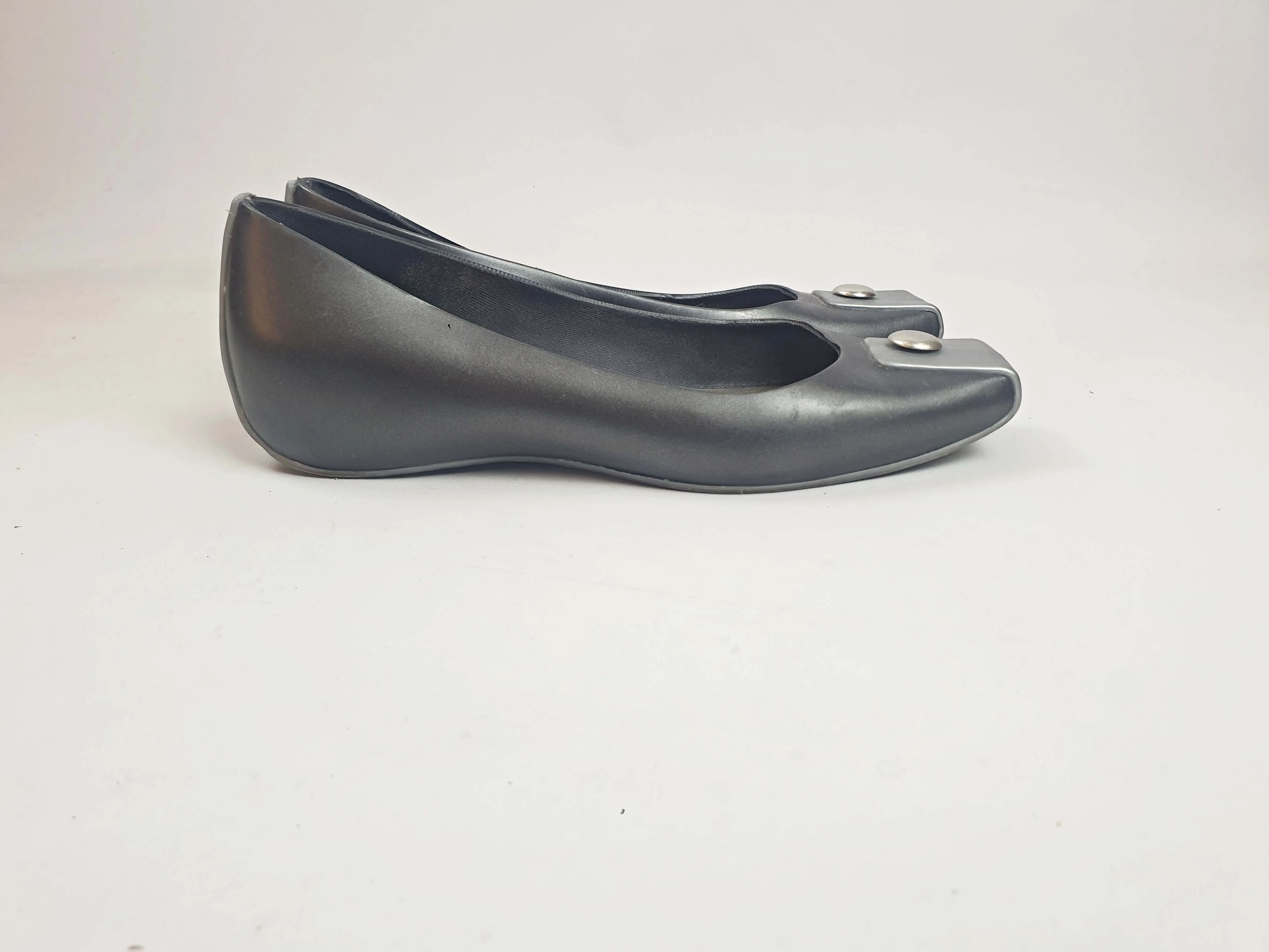 Melissa metallic silver flat shoes size 38
