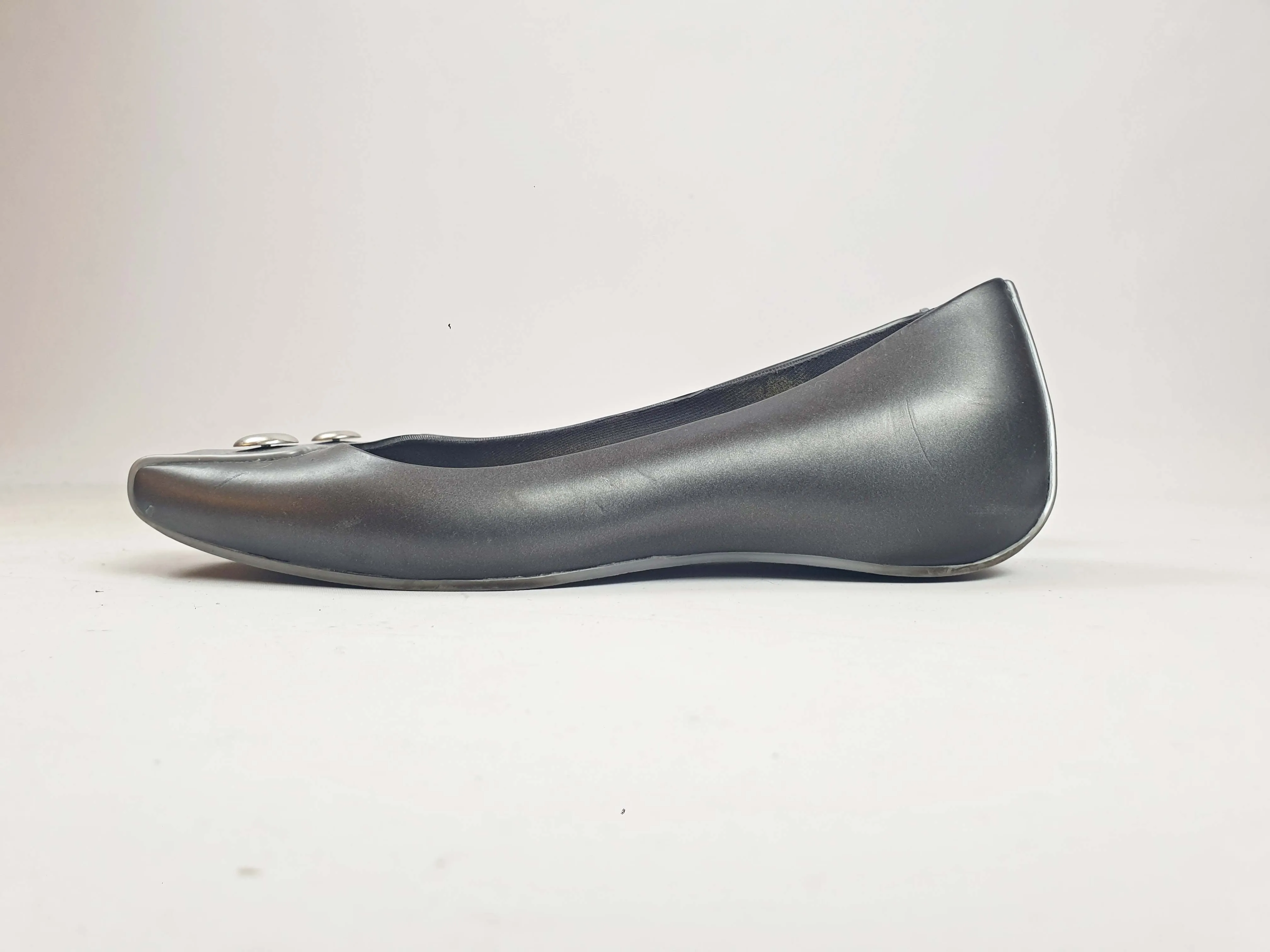 Melissa metallic silver flat shoes size 38