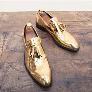 men shoes gold Bright skin male comfortable oxford shoes luxury