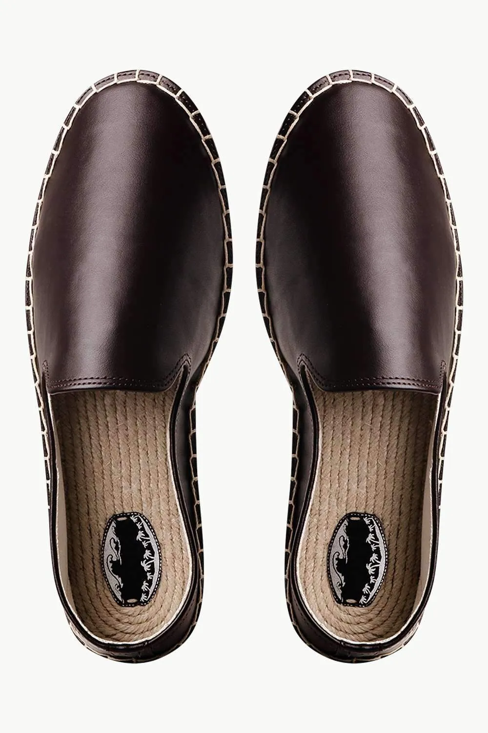 Men's Brown Faux Leather Espadrilles