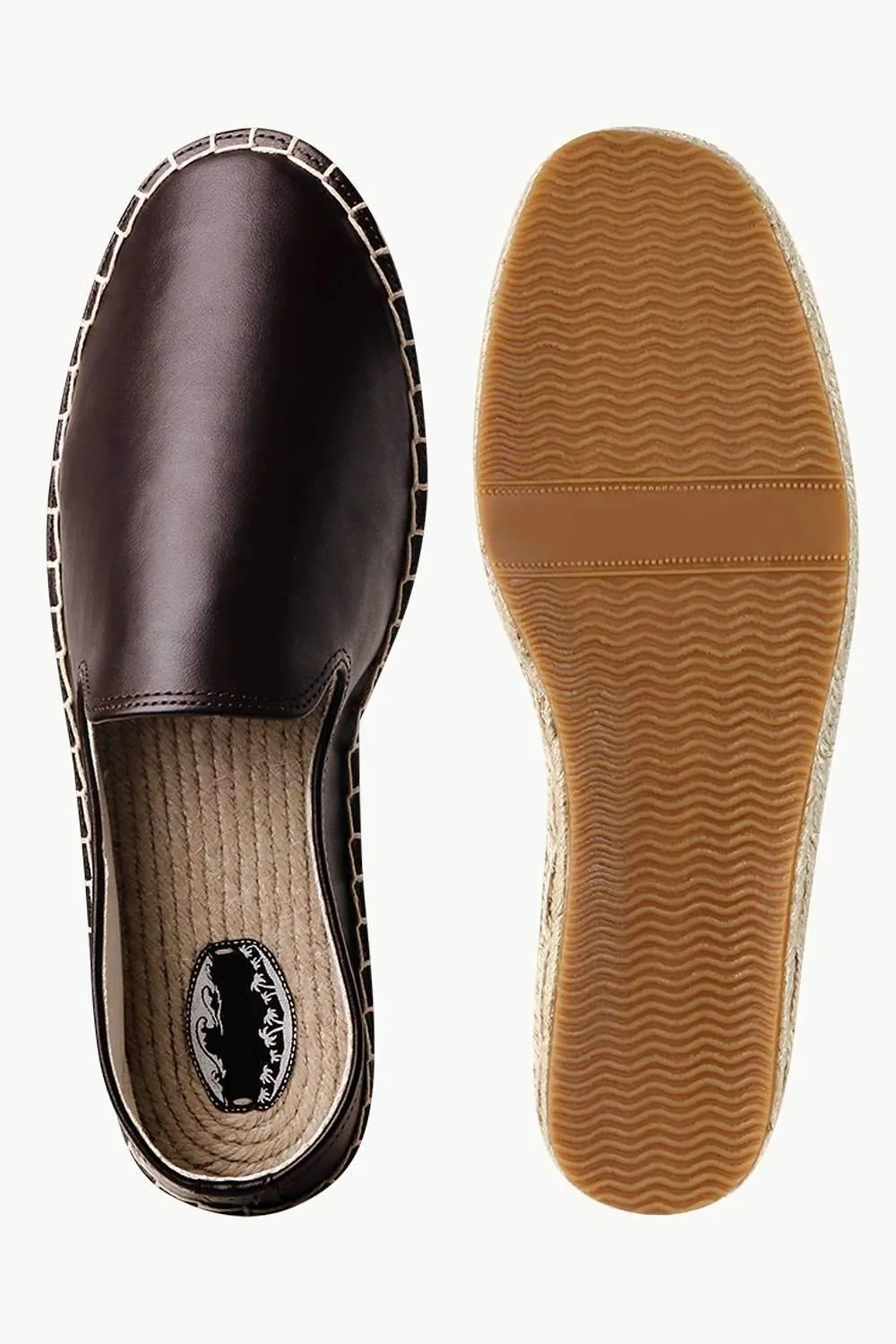 Men's Brown Faux Leather Espadrilles