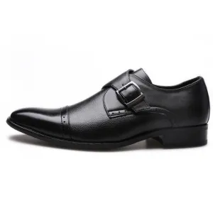 Merkmak Business Formal Leather Shoe Pointed Toe Dress Shoes Fashion Buckle Office Footwear Big Size Male Party Wedding Footwear