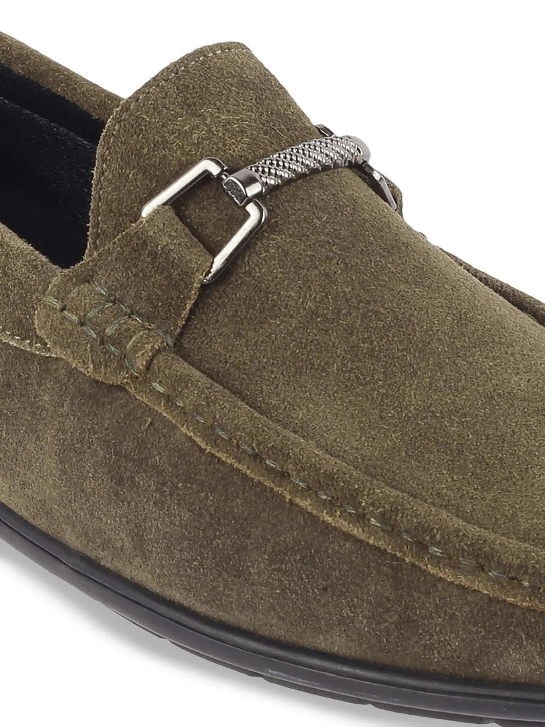 Metro Men Textured Leather Loafers