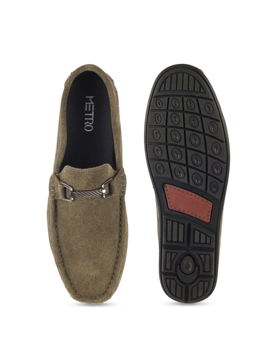 Metro Men Textured Leather Loafers