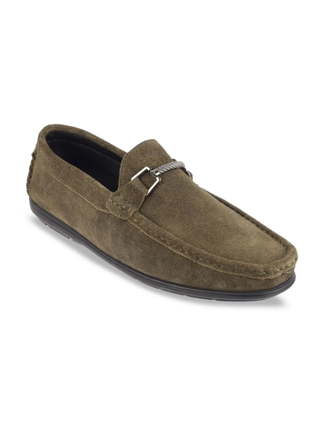 Metro Men Textured Leather Loafers