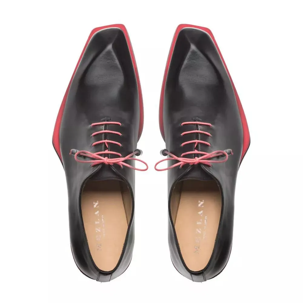 Mezlan Black Asymmetric Plain Toe Oxford